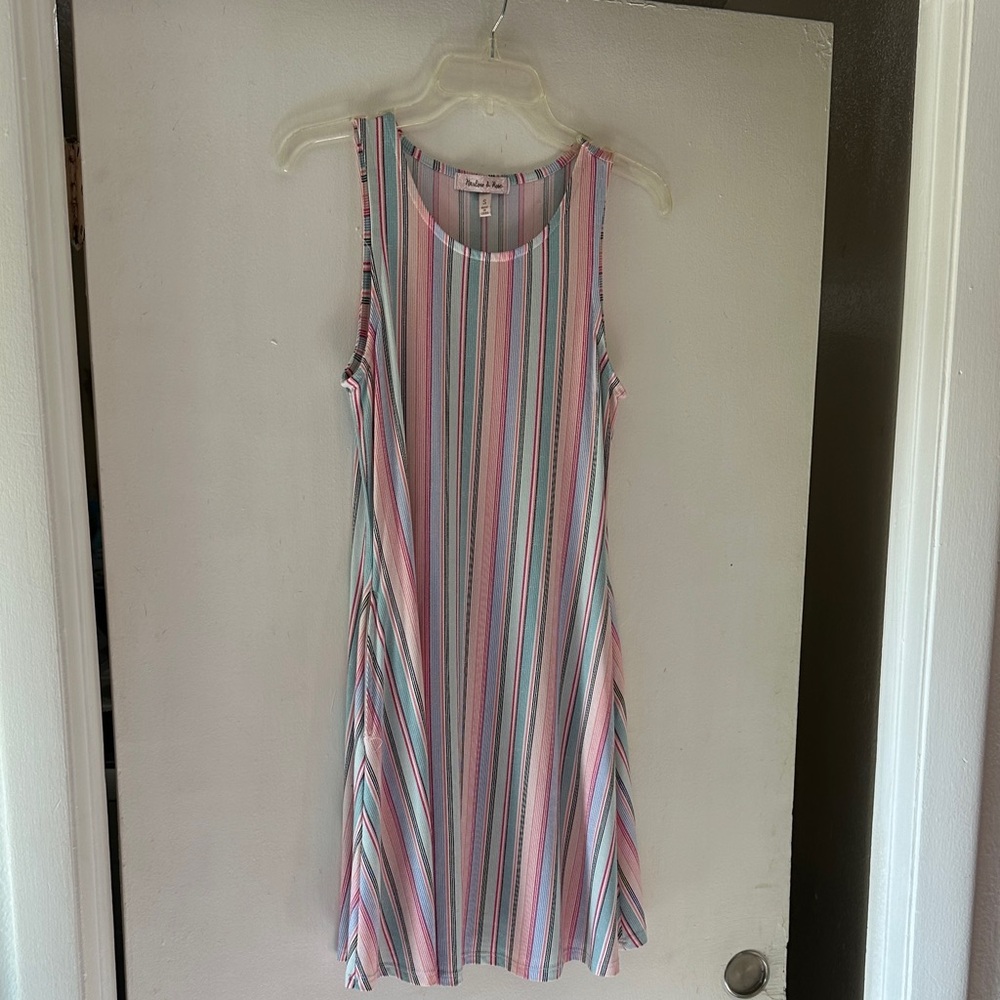 Colorful Asymmetrical Striped Dress